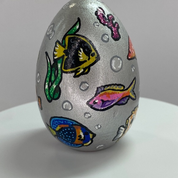 Hand-painted Tropical Fish Egg Decor Gift - Picture 5 of 5